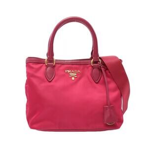 PRADA TESSUTO SOFT CA handbag nylon leather pink